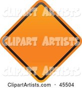 Blank Orange Diamond Shaped Construction Zone Sign