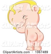 Blond Baby Showing His Butt