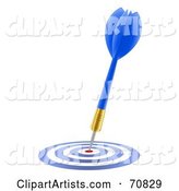 Blue and Gold Dart on Target