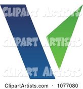 Blue and Green Letter V Logo