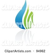 Blue and Green Organic and Ecology Water Drop Logo Design or App Icon - 3