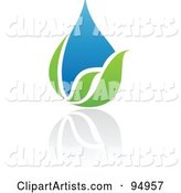 Blue and Green Organic and Ecology Water Drop Logo Design or App Icon - 5