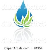 Blue and Green Organic and Ecology Water Drop Logo Design or App Icon - 7