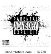 Blurred Parental Advisory Explicit Stamp on Black Grunge and White