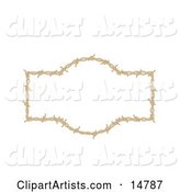 Border Frame of Barbed Wire over a White Background