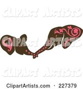 Brown Elephant Mom and Baby with Pink Designs