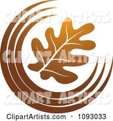 Brown Oak Leaf and Half Circle Logo