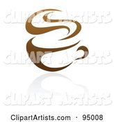 Brown Steamy Coffee Logo Design or App Icon - 1
