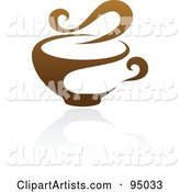 Brown Steamy Coffee Logo Design or App Icon - 3