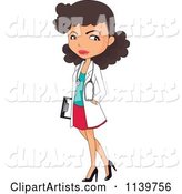 Brunette Dentist or Doctor Woman with a Clip Board