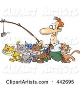 Cartoon Businessman Herding Cats