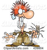 Cartoon Electrician Being Electrocuted