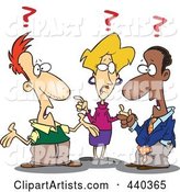Cartoon Group of Confused Business People