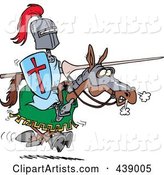 Cartoon Jousting Knight on a Horse