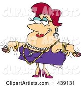 Cartoon Woman Wearing Jewels