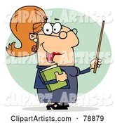 Caucasian Cartoon Professor Woman