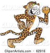 Cheetah, Jaguar or Leopard Character School Mascot Running