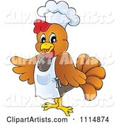 Chef Chicken Wearing a Hat and Apron