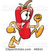 Chili Pepper Mascot Cartoon Character Running