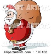 Chubby St Nicholas Carrying a Christmas Toy Sack