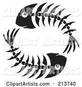 Circle of Black and White Fish Bones