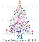 Colorful Floral Christmas Tree