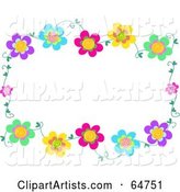 Colorfully Flowering Vine Border Frame - Version 2
