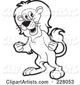 Coloring Page Outline of a Mad Lion
