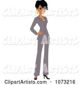 Corporate Black Businesswoman in a Gray Suit
