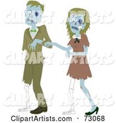 Creepy Zombie Couple Walking