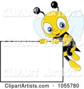 Cute Bee Holding up a Blank Sign