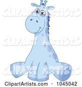 Cute Blue Baby Giraffe