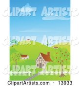 Cute Houses on a Hilly Landscape