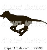 Dark Brown Greyhound Dog Silhouette