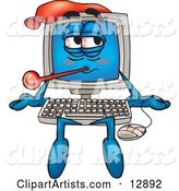 Desktop Computer Mascot Cartoon Character