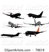 Digital Collage of 6 Airplanes