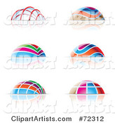 Digital Collage of Colorful Dome Icons