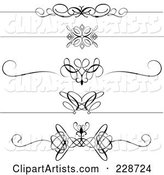 Digital Collage of Decorative Black and White Page Dividers