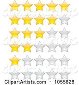 Digital Collage of Gold and Silver Rating Stars
