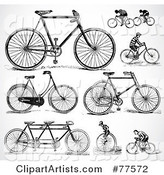 Digital Collage of Old Fashioned Bicycles