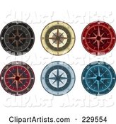 Digital Collage of Ornate Compasses
