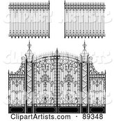 Digital Collage of Ornate Wrought Iron Fencing - Version 1
