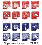 Digital Collage of Peeling Nautical Stickers