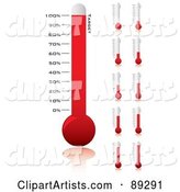 Digital Collage of Thermometer Percentages