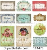Digital Collage of Vintage Certificate and Label Designs