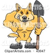 Dingo Digger Holding a Shovel