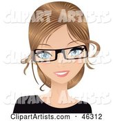 Dirty Blond Caucasian Secretary Wearing Glasses