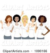 Diverse Ladies Wearing White T Shirts on International Womens Day