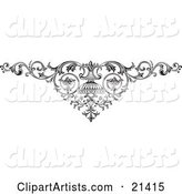 Elegant Ornamental Scroll with Vines on a White Background