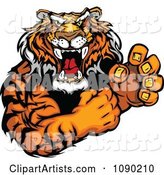 Fighting Tiger Mascot with Fists